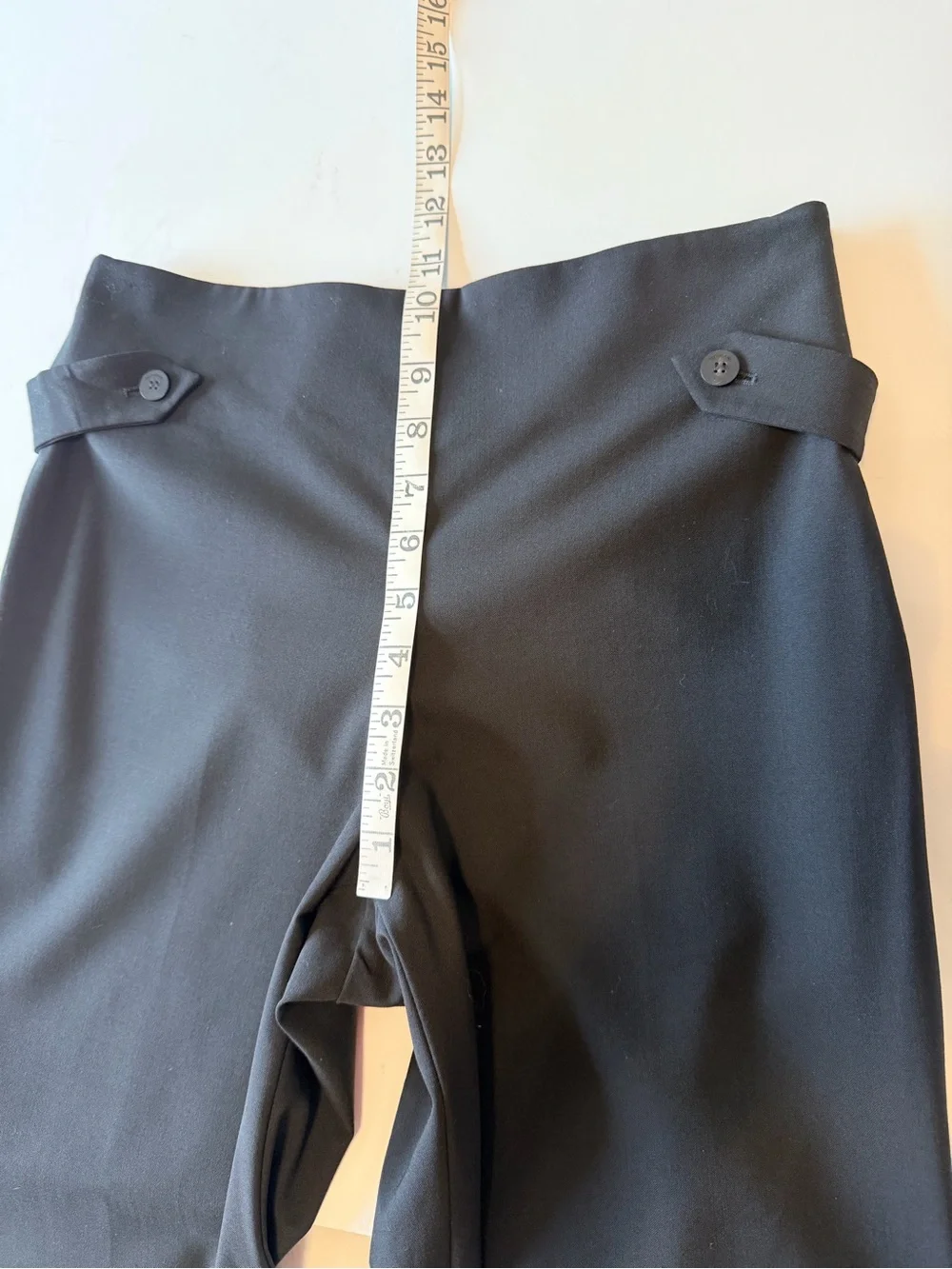 Ferragamo lightweight highwaisted wool trousers, straight leg, black sz 38iT/S